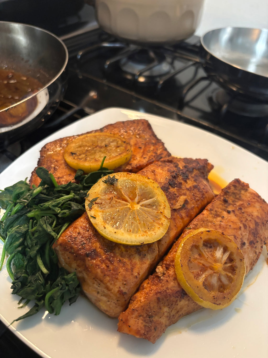 Cajun salmon platter