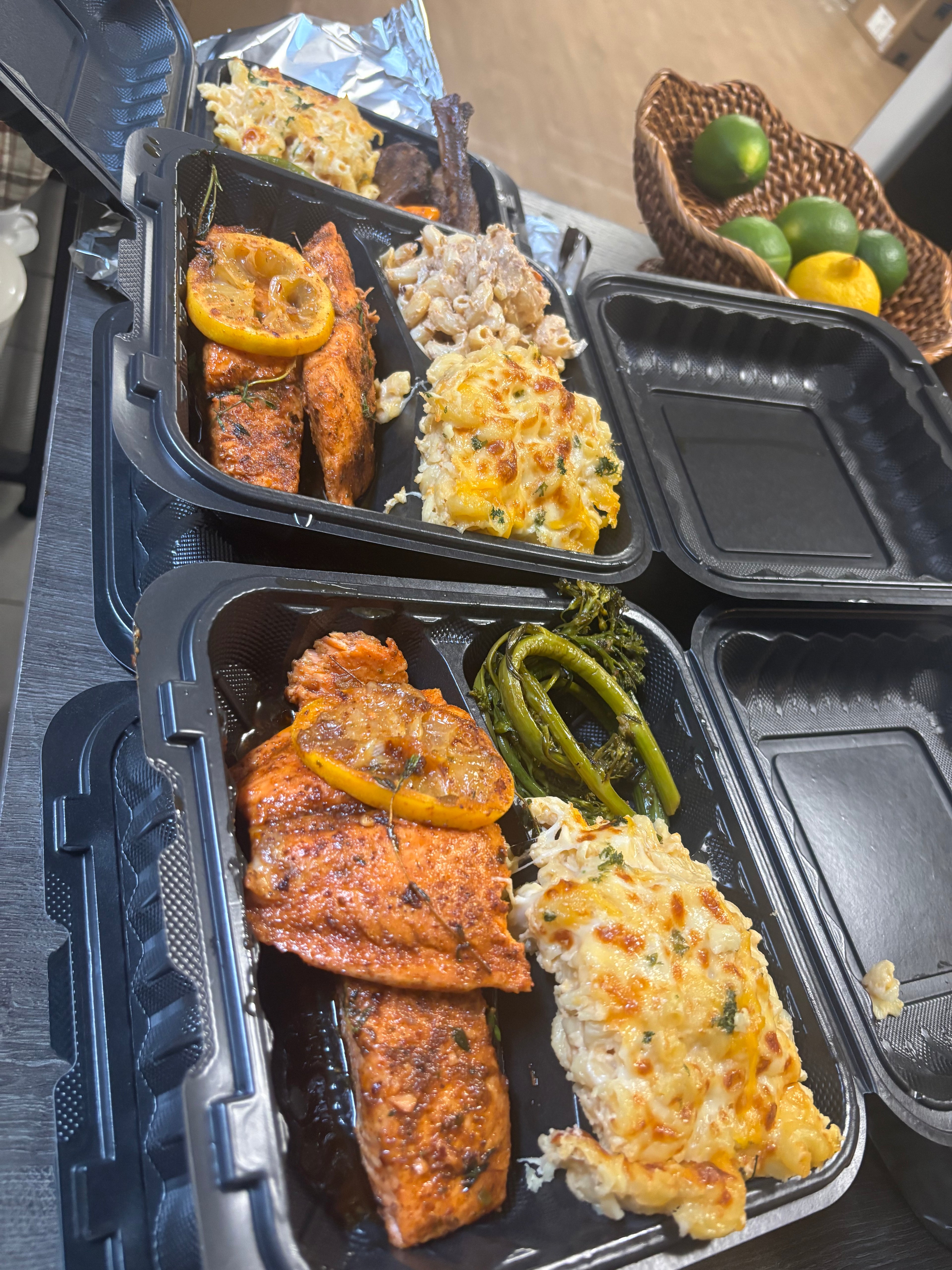 Cajun salmon platter